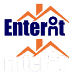 grafica logo Enterit denumire si ilustrare cu acoperisuri de case