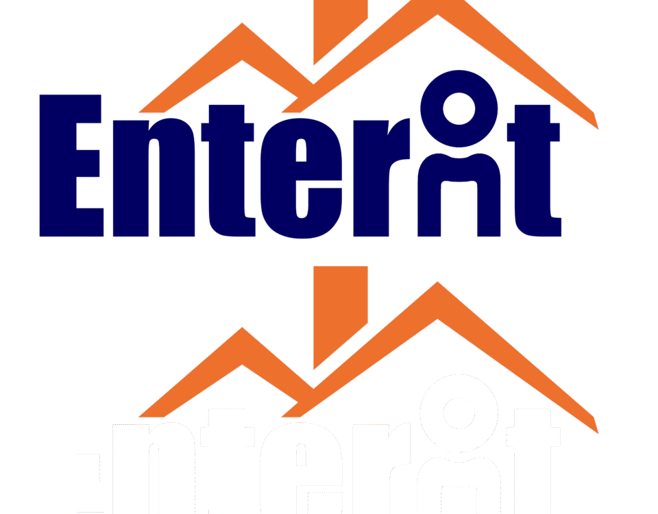 grafica logo Enterit denumire si ilustrare cu acoperisuri de case